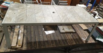 Blue Diamond 'Diamond Distinction' garden table and chair set , grey metal supports, grey