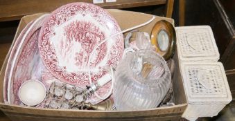Assorted ceramics, glass and collectables to include a Grindley Homeland pattern dinner service, a