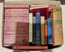 Various volumes of The Temple Shakespeare, full red morocco, gilt titles and other volumes (1 box)