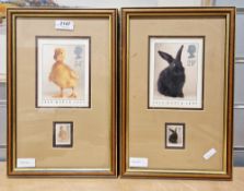 Framed commemorative stamps for the RSPCA 1840-1990 (4)