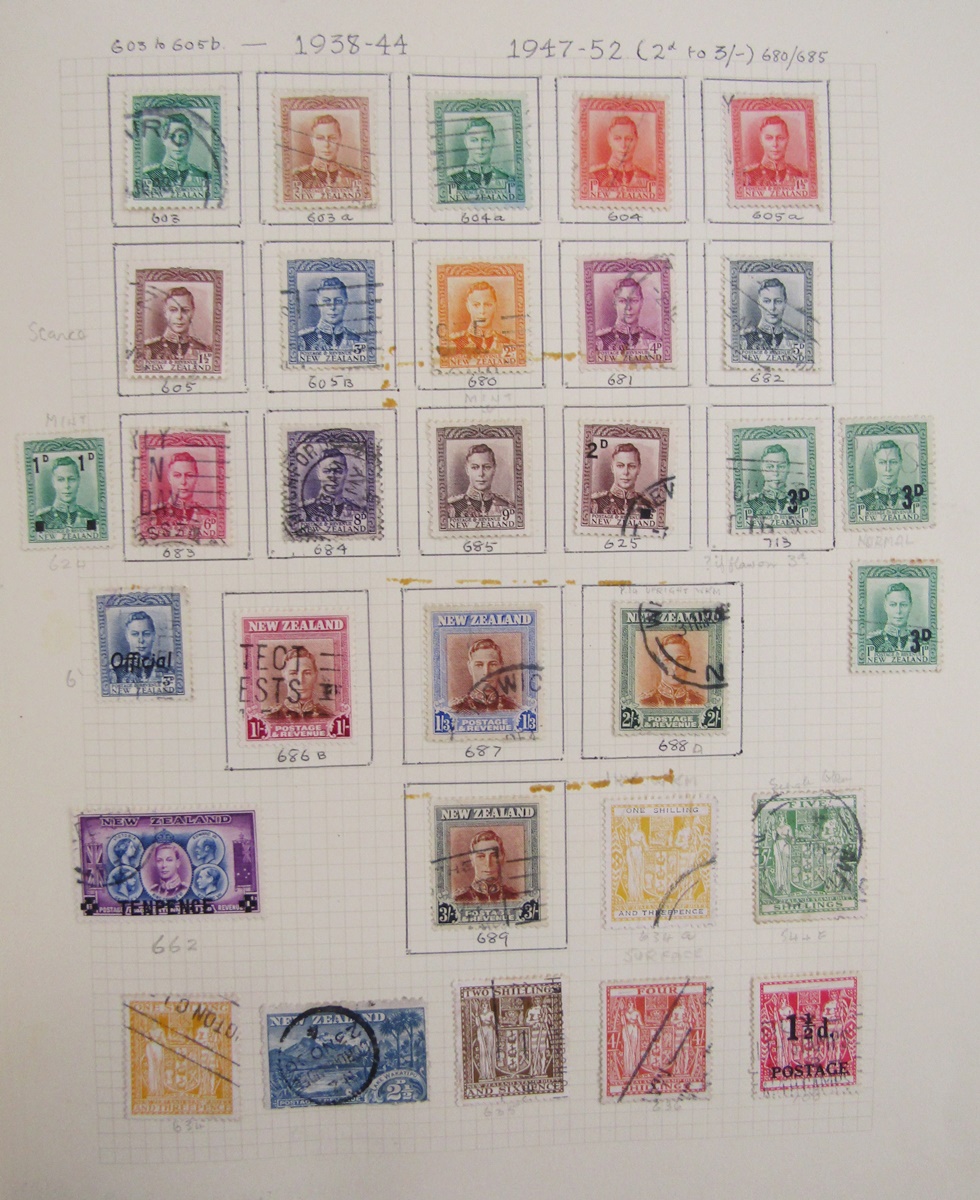 Blue Crown New Zealand stamp album, mainly KGVI/QEII, of mostly mint & used definitives &