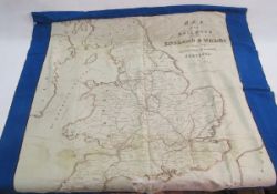A silk scarf printed with an early map 