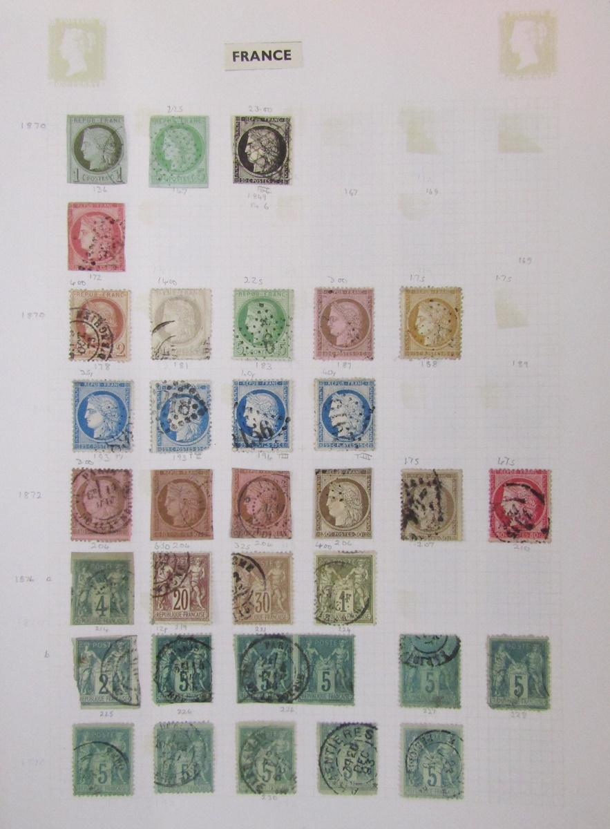 French colonial stamps: Three binders, envelopes, sleeves, and 20+ stock-cards of early to more - Image 5 of 6