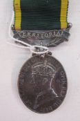 WWII George VI territorial medal, named to '5.5186093.Pte.C.Hambling.R.A.S.C.', together with WWII