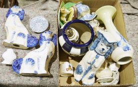 Mid-century-style jug with geometric coloured pattern, a similar flower vase, a Wedgwood & Co Ltd