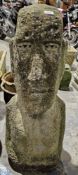 Composite stone figure in the style of a Moai/Easter Island head  Condition Report Request: