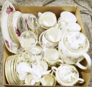 Wedgwood 'Wild Strawberry' tea service, a Royal Osborne pink rose decorated tea service, a