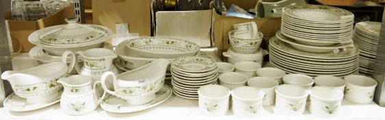 Extensive Royal Doulton Provencal tea and dinner service (2 shelves)