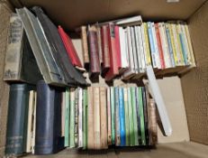 Three boxes of mixed books of various genre, including Analytical Chemistry, Motor Fuel Preparation,