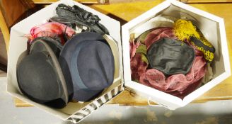 Pair of Italian lady's dress shoes by Magrit (38.5), with diamante buckles and three hat boxes