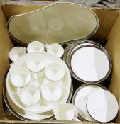 Mikasa bone china Solitude pattern part tea and dinner service (1 box)