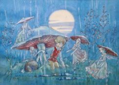 Joyce Plumstead Land (1907-1986)  Pen, ink and watercolour  