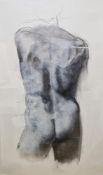 PB Muir Charcoal and wash drawing Nude male, rear view, signed in pencil and dated ‘91/’96(?), 126cm