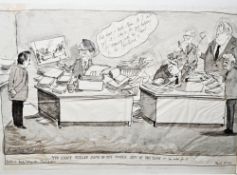 Nicholas Garland (20th century) Pen and ink wash 