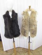 Raccoon gilet labelled 'Catch Me' and a coney gilet in dark brown (2)