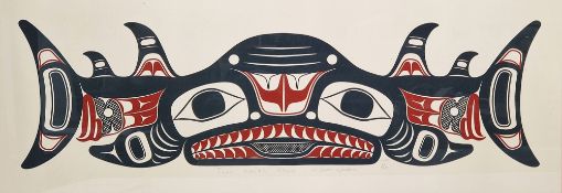 ??? Jackson  Limited edition colour print in black and iron red  “Toos Shuk’a Shark”, limited