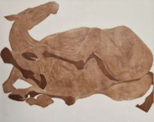 Elisabeth Frink (1930-1993) Etching and aquatint in colours Rolling over horse, 1980, numbered 34/