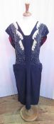 Various 1940/1950's dresses to include midnight blue crepe sleeveless cocktail dress labelled