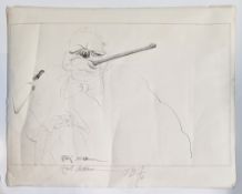 Ralph Steadman (b.1936) Lithograph, Winston Churchill caricature, signed and dated 1974, unframed,