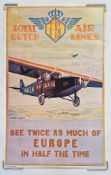 Two vintage KLM Royal Dutch Airlines advertising posters - 