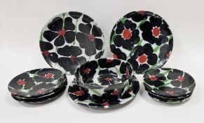 Janice Tchalenko (British, 1942 - 2018) for Dartington Pottery, a quantity of dinner wares in the '