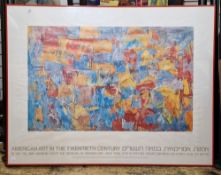 Jasper Johns Exhibition poster map 1961, from the American Art in 20th Century Exhibition at the Tel