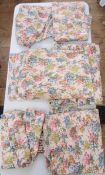 Quantity vintage floral chintz-style curtains with tie-backs and two other curtains