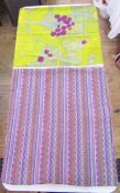 Piece of Italian Fede Cheti printed linen in Shantung Joceline Verde pattern and a large piece of