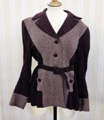 Various 1940s/50s items, a wool pink and grey tweed fitted jacket, slight pleat to the back,