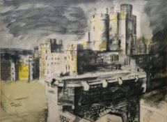 John Piper  Print  Windsor Castle, framed and glazed, 26cm x 34cm
