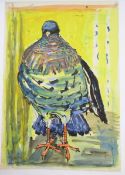 Leslie Duxbury ARCA (1921-2001) Watercolour  Pigeon, 56cm x 39cm  Similar charcoal drawings