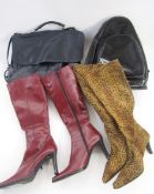 Quantity evening bags, skirts, Hobbs shoes, boots, wigs, hats and bags