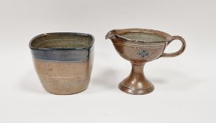 Toff Millway (b.1949) for Conderton Pottery, a salt glazed stoneware vase, thrown and altered,