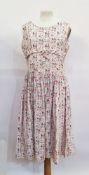 Selection of 1940's and 50's cotton dresses to include one printed oriental with street scenes,