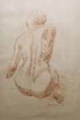 Alec Wiles (b.1924) Chalk drawing Female nude, seated, signed and dated ’94 lower right, 74cm x 50cm