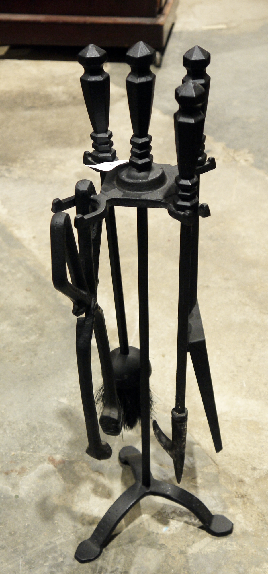 Black painted metal fire companion