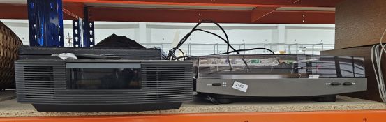 Audio Technika record player, a British Olivetti Ltd. cased typewriter and a Bose Wave CD player (3)