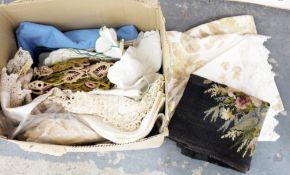 Small collection of lace and other fabric (1 box)