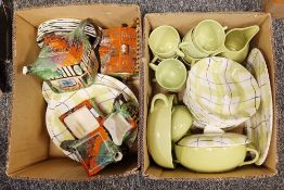 Harlequin Aid Empire porcelain part service, Stoke on Trent comprising five bowls, six side