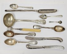George III silver marrow scoop by Richard Crossley, London 1794, a Queens pattern silver sauce