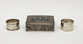 George VI silver engine-turned napkin ring, Birmingham 1944 by James Gloucester Ltd and another