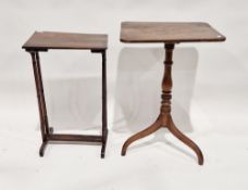 Victorian rosewood occasional table of rectangular form and a Victorian oak occasional table on