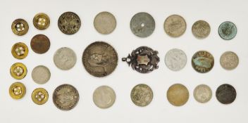 Silver and enamel medal named for Birmigham and District Counties Football Association, Junior Match
