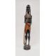 Carved wooden figure of an African girl with beaded decoration to her ankles and chest, 62cm high - Image 1 of 4