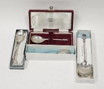 A silver replica of The Leicester Spoon, approximately 17.7cm long, J B Chatterley & Sons Ltd,