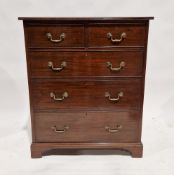 Late Victorian mahogany chest of two short over three long drawers of graduating form, on bracket