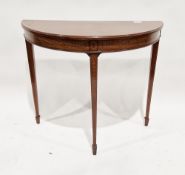 LOT WITHDRAWN; Late 19th/early 20th century mahogany demi-lune console table with inlaid marquetry