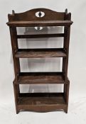 Early 20th century oak Arts & Crafts-style four-tier bookshelf, 130cm high x 63cm wide x 22cm deep