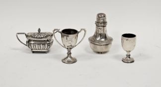 A Scottish silver baluster shaped pepperette, approximately 9cm high, Brook & Son, Edinburgh 1924,