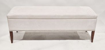 John Lewis ottoman of rectangular form, on wooden legs, 50cm high x 134cm wide x 43cm deep